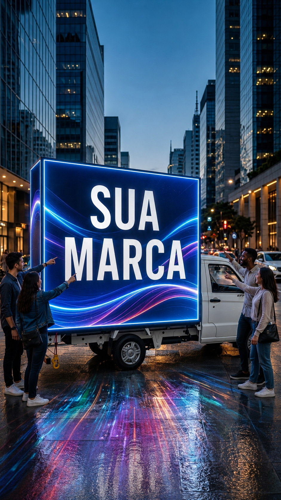 LED Truck WTN em movimento pelas ruas